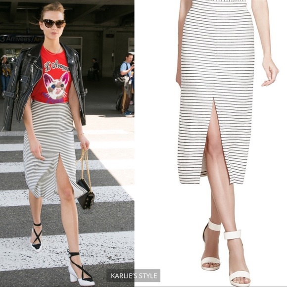 Alice and Olivia Knee Length Striped Skirt - Picture 3 of 12